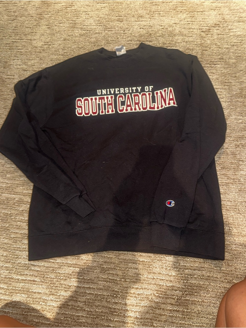 Champion Black Crewneck Sweatshirt with South Carolina Maroon Logo